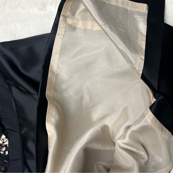 Like new Kay Unger satin and lace black dress - Picture 4 of 5